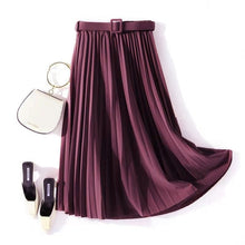 Load image into Gallery viewer, elegant midi skirt with belt

